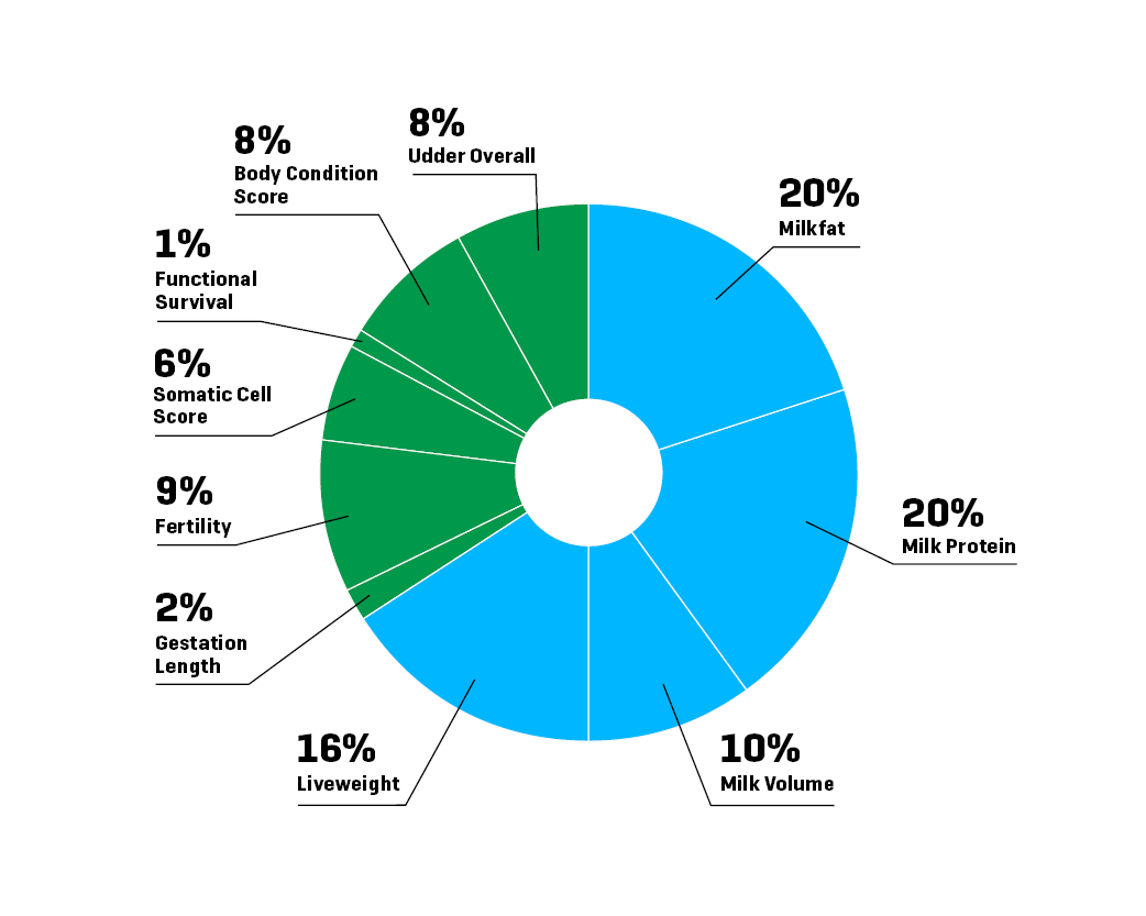 Effective emphasis on individual traits within BW pie chart