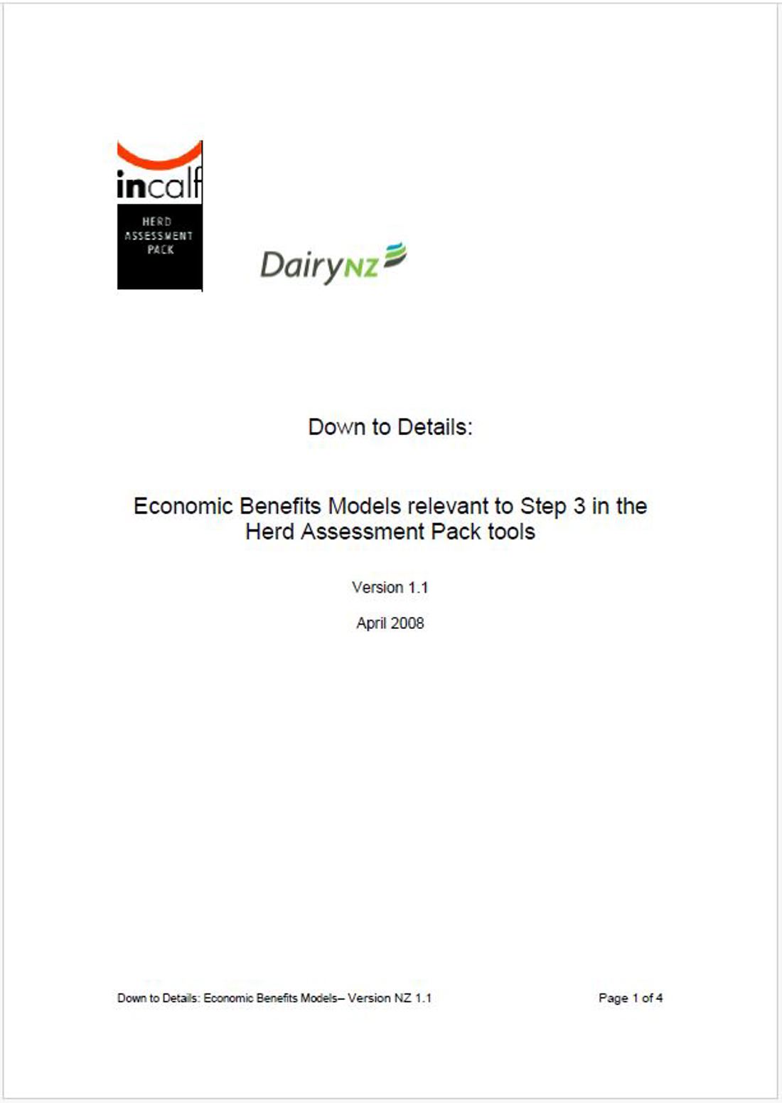 Incalf Economic Benefit Model Image